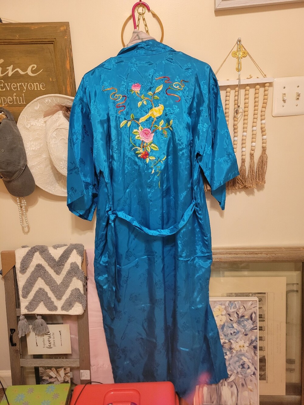 Antique WW2 Silky Kimono Style Robe.sz.smallNew Old Stock/hand Emb.